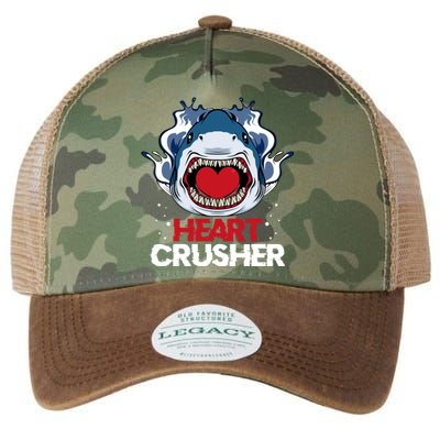 Funny Heart Shark Crusher Valentines Day Jawsome Beach Gift Legacy Tie Dye Trucker Hat