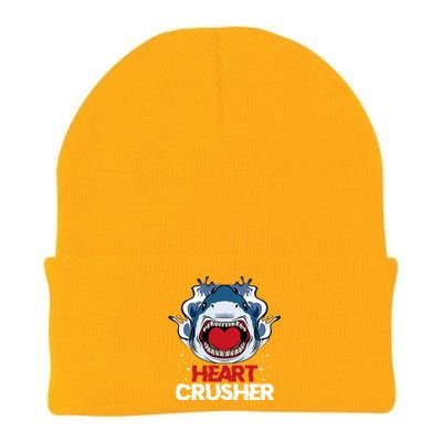 Funny Heart Shark Crusher Valentines Day Jawsome Beach Gift Knit Cap Winter Beanie