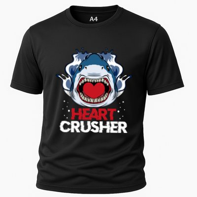 Funny Heart Shark Crusher Valentines Day Jawsome Beach Gift Performance Shirt