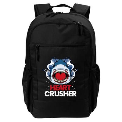 Funny Heart Shark Crusher Valentines Day Jawsome Beach Gift Backpack