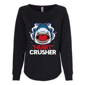 Funny Heart Shark Crusher Valentines Day Jawsome Beach Gift Womens California Wash Sweatshirt