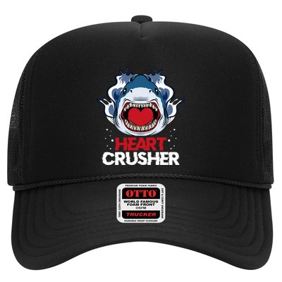 Funny Heart Shark Crusher Valentines Day Jawsome Beach Gift Trucker Hat