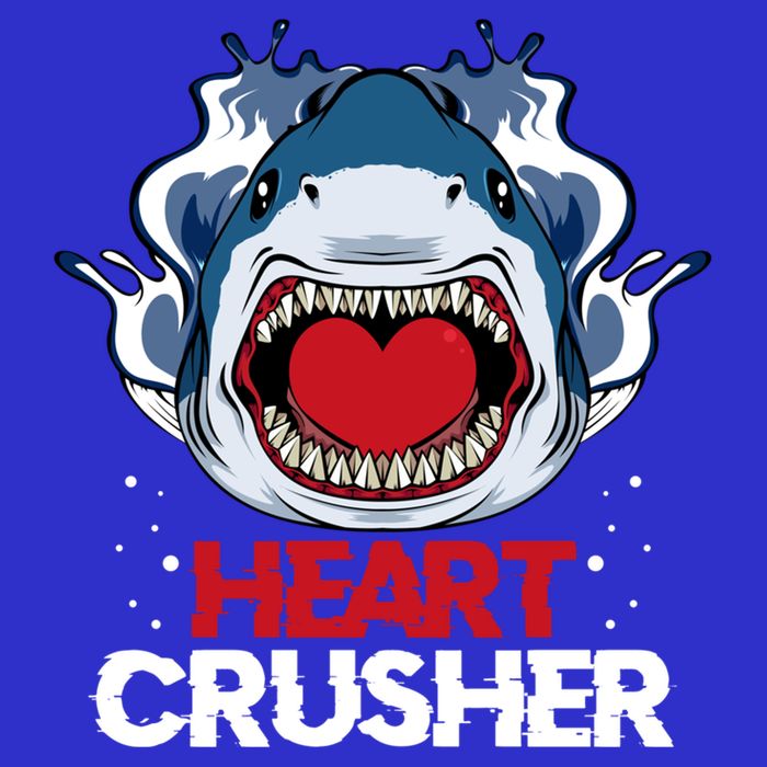 Funny Heart Shark Crusher Valentines Day Jawsome Beach Gift Magnet