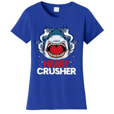 Funny Heart Shark Crusher Valentines Day Jawsome Beach Gift Women's T-Shirt