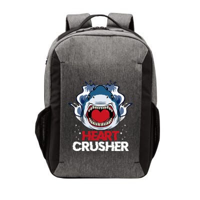 Funny Heart Shark Crusher Valentines Day Jawsome Beach Gift Vector Backpack