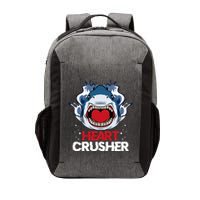Funny Heart Shark Crusher Valentines Day Jawsome Beach Gift Vector Backpack