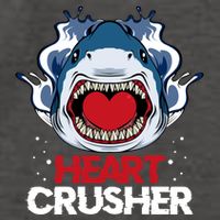 Funny Heart Shark Crusher Valentines Day Jawsome Beach Gift Vector Backpack