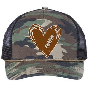 Football Heart Sport Lover Retro Rope Trucker Hat Cap