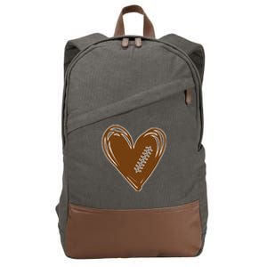 Football Heart Sport Lover Cotton Canvas Backpack