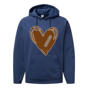 Football Heart Sport Lover Performance Fleece Hoodie