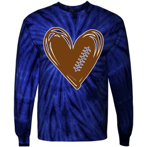 Football Heart Sport Lover Tie-Dye Long Sleeve Shirt