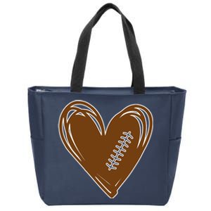 Football Heart Sport Lover Zip Tote Bag