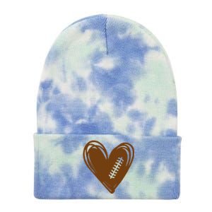 Football Heart Sport Lover Tie Dye 12in Knit Beanie