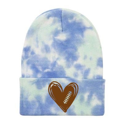 Football Heart Sport Lover Tie Dye 12in Knit Beanie