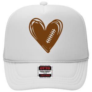 Football Heart Sport Lover High Crown Mesh Back Trucker Hat