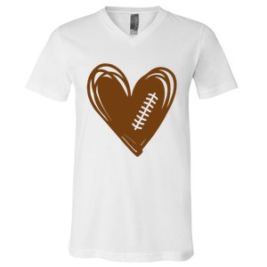 Football Heart Sport Lover V-Neck T-Shirt