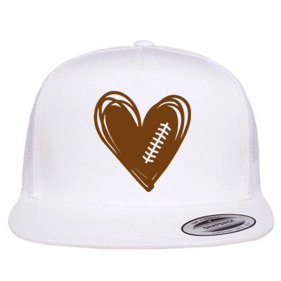 Football Heart Sport Lover Flat Bill Trucker Hat