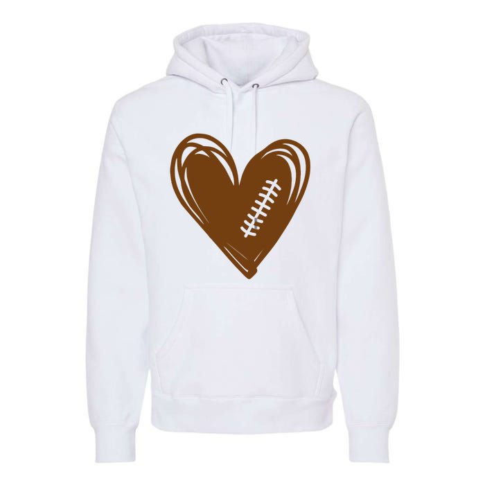 Football Heart Sport Lover Premium Hoodie