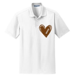 Football Heart Sport Lover Dry Zone Grid Polo