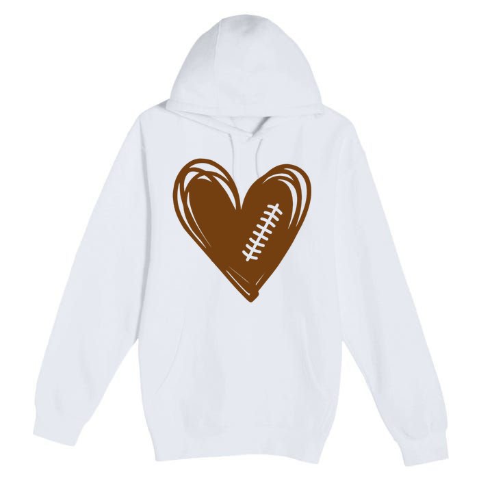 Football Heart Sport Lover Premium Pullover Hoodie