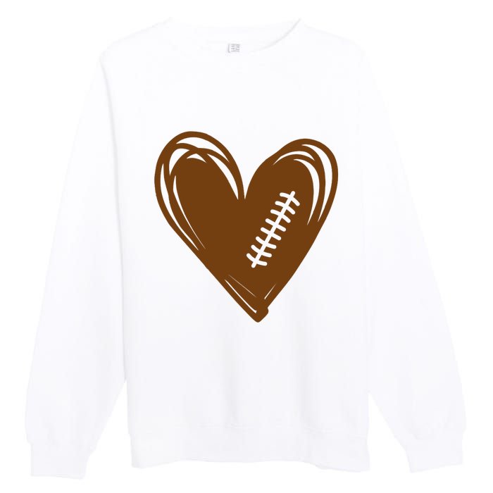 Football Heart Sport Lover Premium Crewneck Sweatshirt