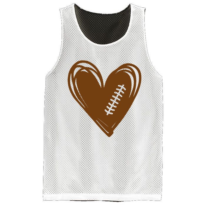 Football Heart Sport Lover Mesh Reversible Basketball Jersey Tank