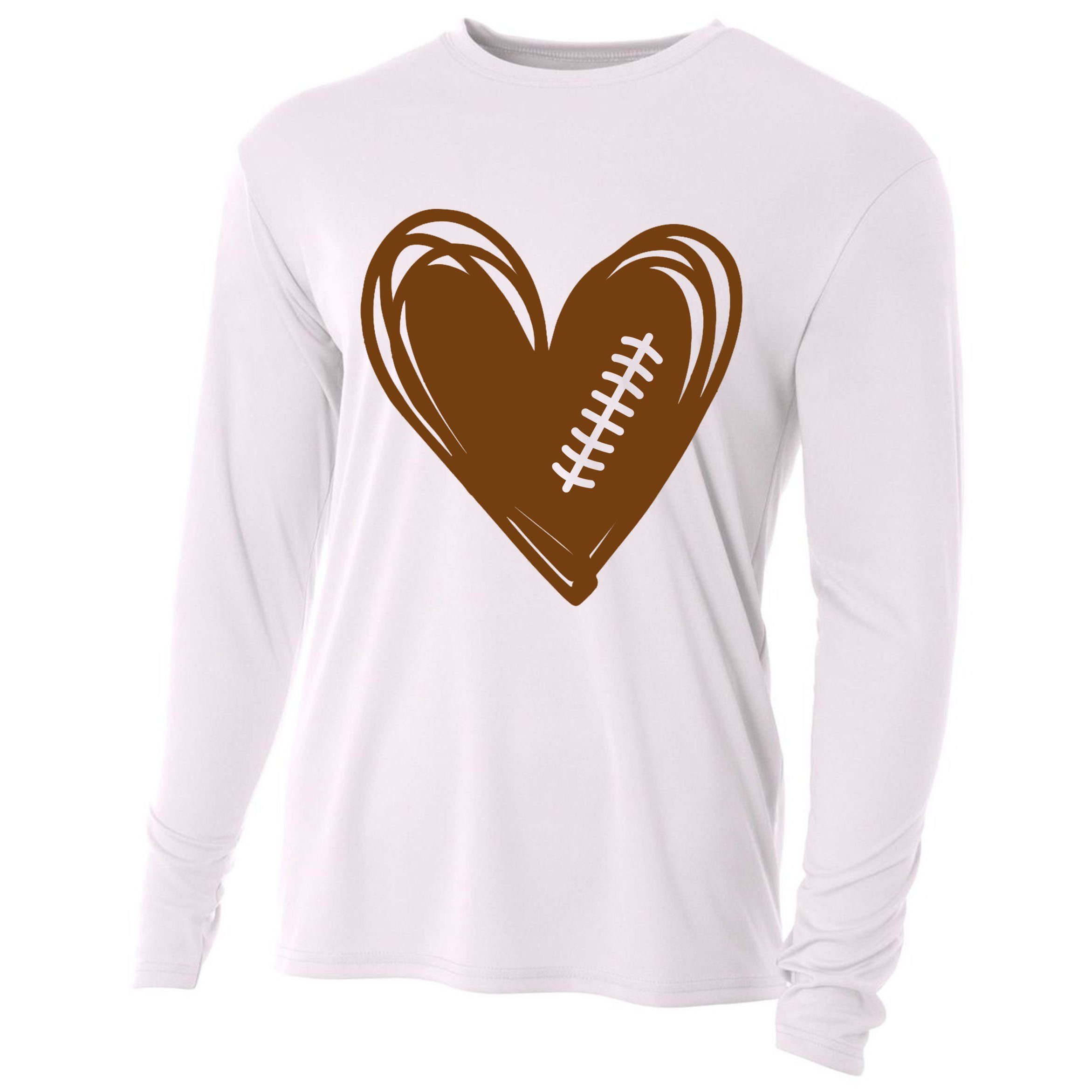 Football Heart Sport Lover Cooling Performance Long Sleeve Crew