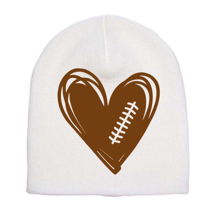 Football Heart Sport Lover Short Acrylic Beanie