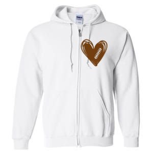 Football Heart Sport Lover Full Zip Hoodie