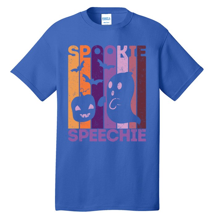 Fall Halloween Speech Therapist Ghost Pumpkin Slp Therapy Gift Tall T-Shirt