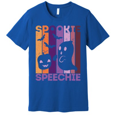 Fall Halloween Speech Therapist Ghost Pumpkin Slp Therapy Gift Premium T-Shirt