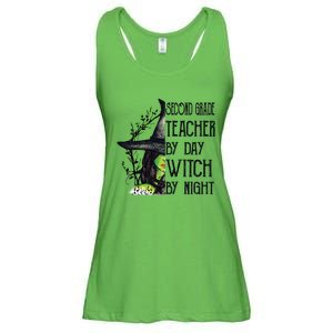 Funny Halloween Second Grade Teacher By Day Witch By Night Gift Ladies Essential Flowy Tank