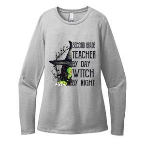 Funny Halloween Second Grade Teacher By Day Witch By Night Gift Womens CVC Long Sleeve Shirt