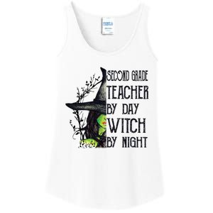 Funny Halloween Second Grade Teacher By Day Witch By Night Gift Ladies Essential Tank