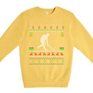 Field Hockey Sports Lover Xmas Ugly Field Hockey Christmas Gift Premium Crewneck Sweatshirt