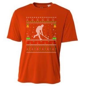 Field Hockey Sports Lover Xmas Ugly Field Hockey Christmas Gift Cooling Performance Crew T-Shirt