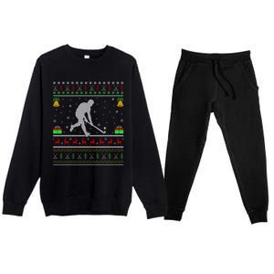 Field Hockey Sports Lover Xmas Ugly Field Hockey Christmas Gift Premium Crewneck Sweatsuit Set