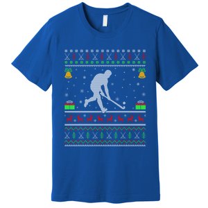 Field Hockey Sports Lover Xmas Ugly Field Hockey Christmas Gift Premium T-Shirt