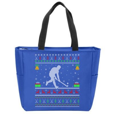 Field Hockey Sports Lover Xmas Ugly Field Hockey Christmas Gift Zip Tote Bag