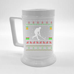 Field Hockey Sports Lover Xmas Ugly Field Hockey Christmas Gift Beer Stein