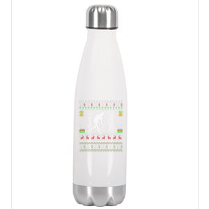 Field Hockey Sports Lover Xmas Ugly Field Hockey Christmas Gift Stainless Steel Insulated Water Bottle