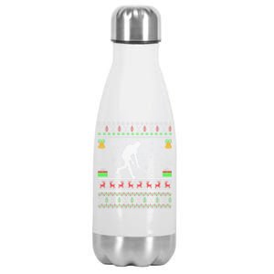 Field Hockey Sports Lover Xmas Ugly Field Hockey Christmas Gift Stainless Steel Insulated Water Bottle