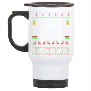 Field Hockey Sports Lover Xmas Ugly Field Hockey Christmas Gift Stainless Steel Travel Mug