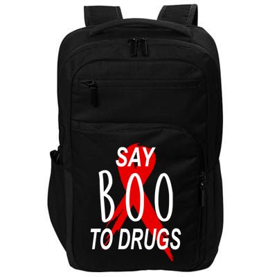 Funny Halloween Say Boo To Drugs Awareness Red Ribbon Impact Tech Backpack