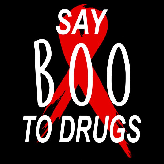 Funny Halloween Say Boo To Drugs Awareness Red Ribbon Sustainable Bucket Hat
