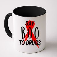 Funny Halloween Say Boo To Drugs Awareness Red Ribbon Mug
