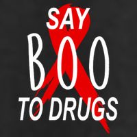 Funny Halloween Say Boo To Drugs Awareness Red Ribbon 11oz C Handle Ceramic Mug