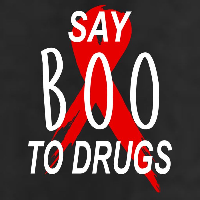 Funny Halloween Say Boo To Drugs Awareness Red Ribbon 11oz C Handle Ceramic Mug