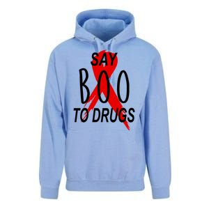 Funny Halloween Say Boo To Drugs Awareness Red Ribbon Unisex Surf Hoodie