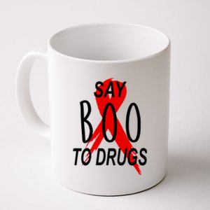 Funny Halloween Say Boo To Drugs Awareness Red Ribbon Coffee Mug